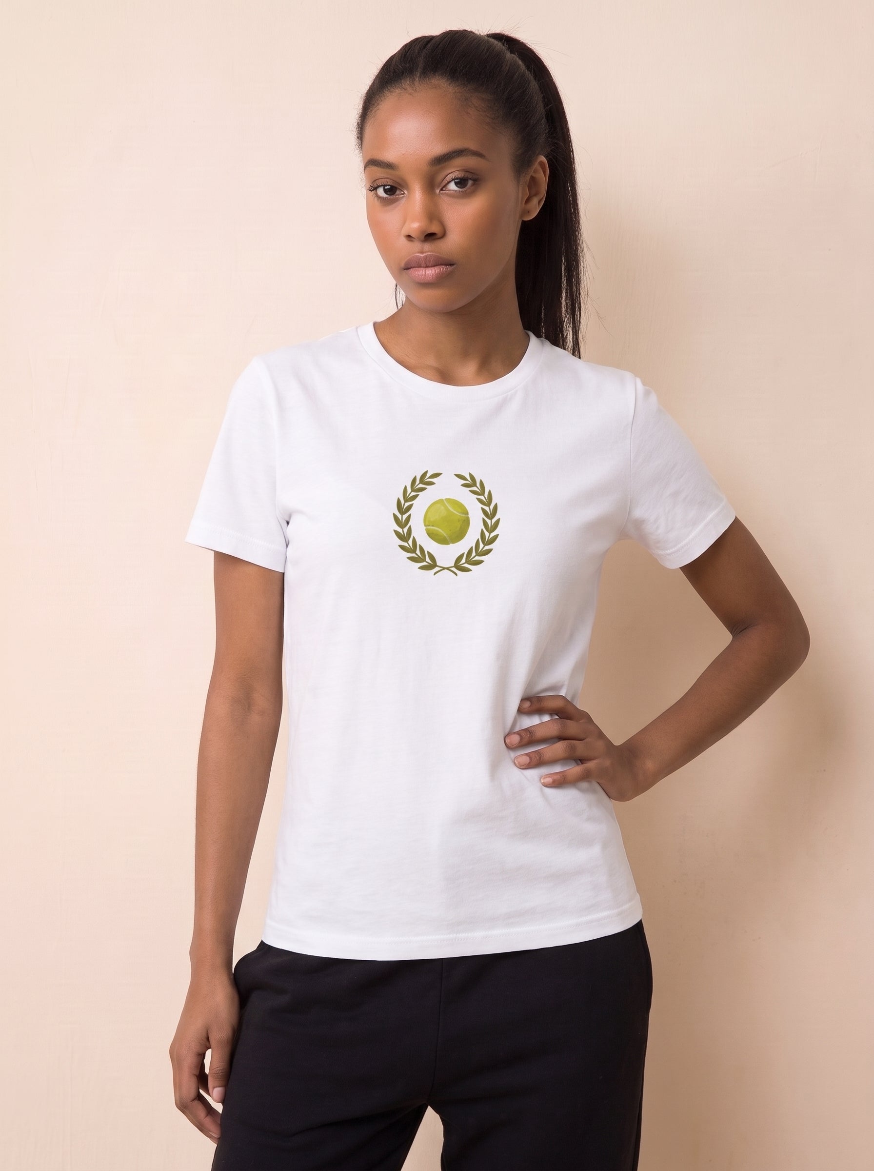 T-shirt balle de tennis couronne de laurier