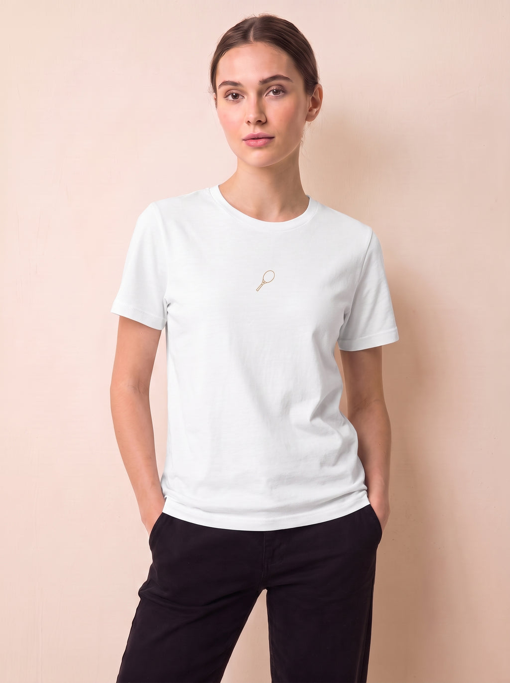 Strichzeichnung Tennisschläger T-Shirt