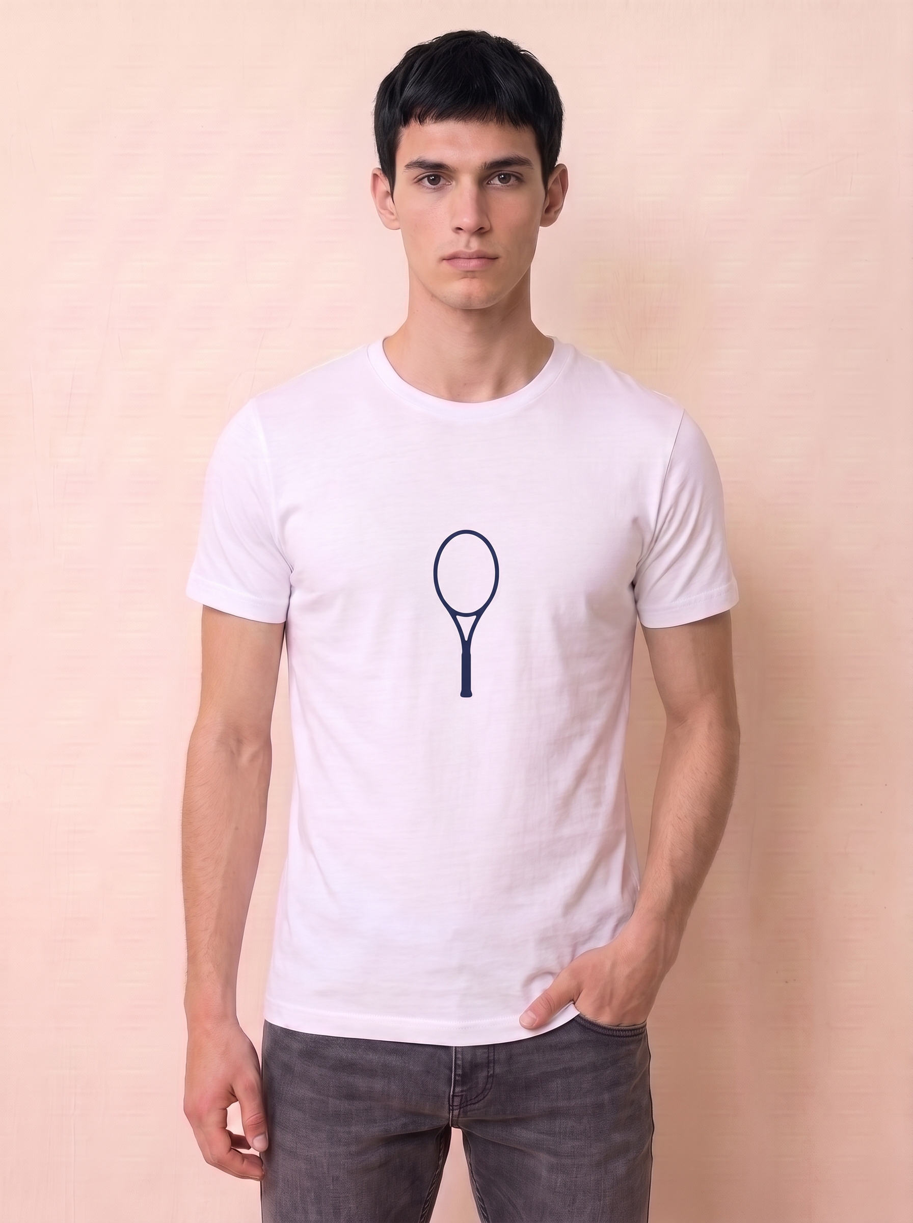 Tennis-Schläger-Linien-T-Shirt