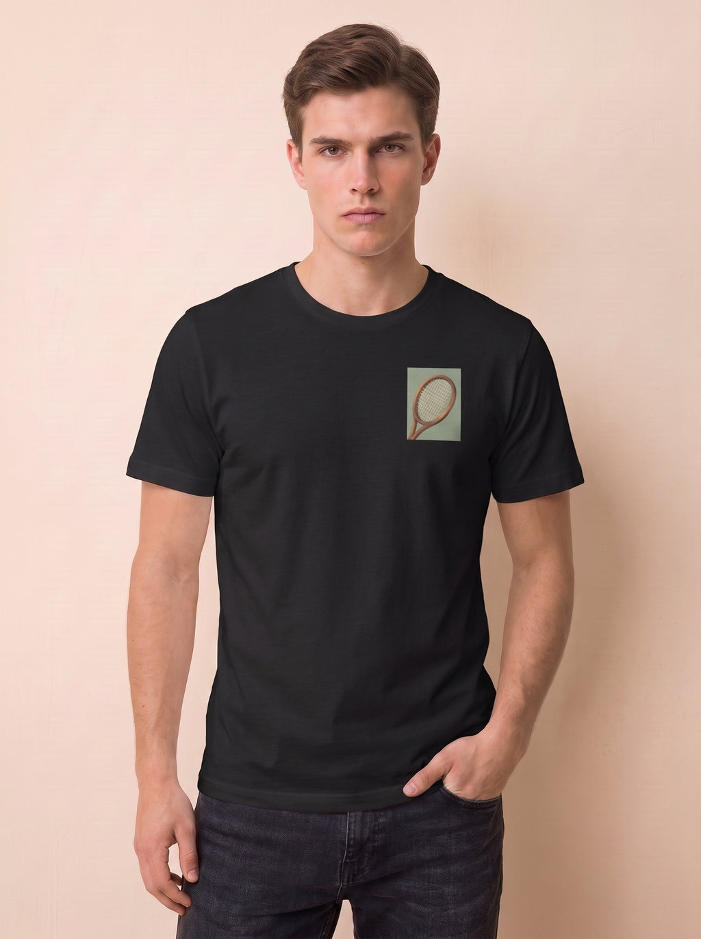 T-shirt raquette en bois